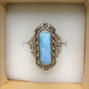 Blue Larimar Sterling Silver Ring